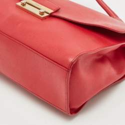 Furla Red Leather Large Julia Top Handle Bag