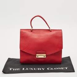 Furla Red Leather Large Julia Top Handle Bag