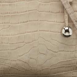Furla Light Beige Croc Embossed Leather Practica Tote