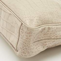 Furla Light Beige Croc Embossed Leather Practica Tote
