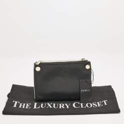 Furla Black/Dye White Leather Double Pouch
