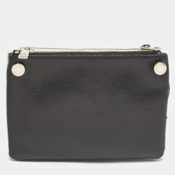 Furla Black/Dye White Leather Double Pouch