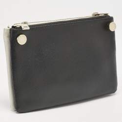 Furla Black/Dye White Leather Double Pouch