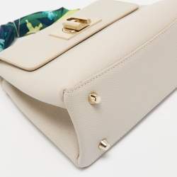 Furla Light Grey Leather 1927 Top Handle Bag