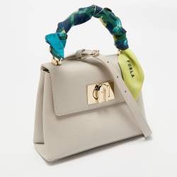 Furla Light Grey Leather 1927 Top Handle Bag