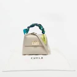Furla Light Grey Leather 1927 Top Handle Bag