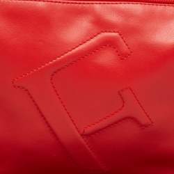 Furla Red Leather Logo Shoulder Bag