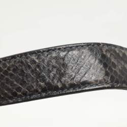 Furla Blue/Black Python Embossed Leather Hobo