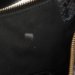 Furla Blue/Black Python Embossed Leather Hobo