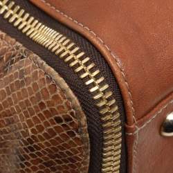 Furla Brown Leather Zip Detail Satchel
