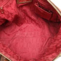 Furla Brown Leather Zip Detail Satchel