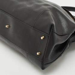 Pre Owned Furla Black Leather Piper Dome Satchel