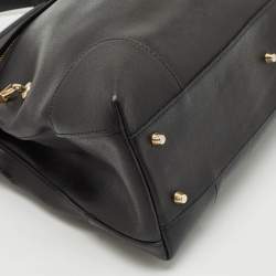 Pre Owned Furla Black Leather Piper Dome Satchel