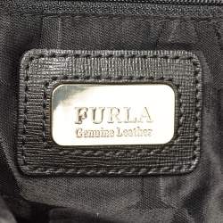 Pre Owned Furla Black Leather Piper Dome Satchel