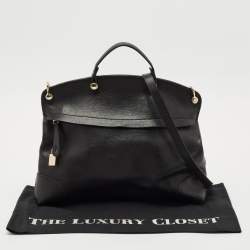 Pre Owned Furla Black Leather Piper Dome Satchel