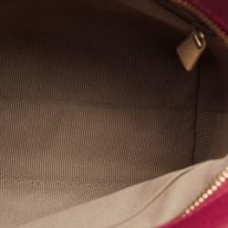 Pre Owned Furla Magenta Leather Agata Satchel