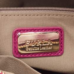 Pre Owned Furla Magenta Leather Agata Satchel