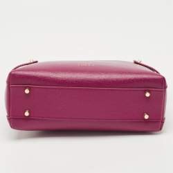 Pre Owned Furla Magenta Leather Agata Satchel