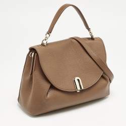 Furla Brown Leather Sleek Top Handle Bag