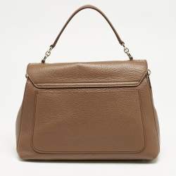 Furla Brown Leather Sleek Top Handle Bag