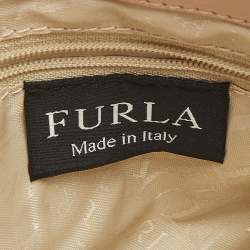 Furla Peach Leather Zip Shoulder Bag