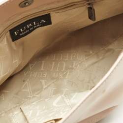 Furla Peach Leather Zip Shoulder Bag