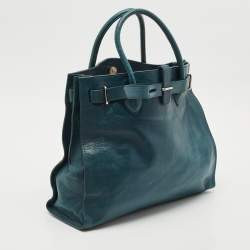 Furla Teal Green Leather Large Greta Tote