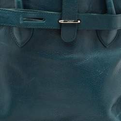 Furla Teal Green Leather Large Greta Tote