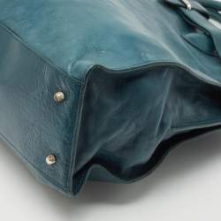 Furla Teal Green Leather Large Greta Tote