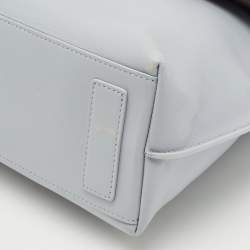 Pre Owned Furla Light Blue Leather Tortona Top Handle Bag