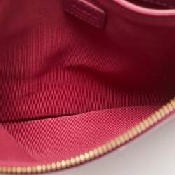 Furla Fuchsia Leather Flat Chain Clutch