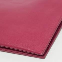 Furla Fuchsia Leather Flat Chain Clutch