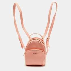 Furla Peach Leather Mini Frida Backpack