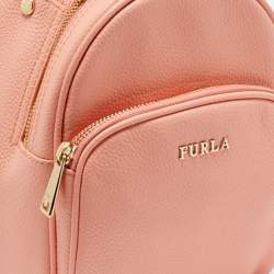 Furla Peach Leather Mini Frida Backpack