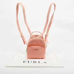 Furla Peach Leather Mini Frida Backpack