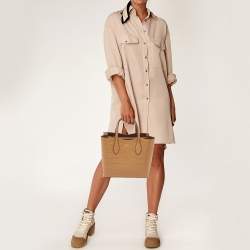 Furla Tan Croc Embossed Leather Tote