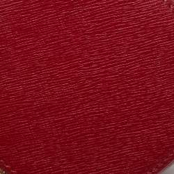 Furla Red Leather Keychain Round Zip Coin Purse