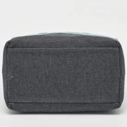 Pre Owned Furla Teal Blue/Black Rubber and Denim Candy Bag