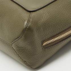 Pre Owned Furla Olive Green Leather Mini Gilda Tote