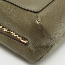 Pre Owned Furla Olive Green Leather Mini Gilda Tote