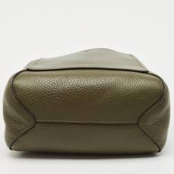 Pre Owned Furla Olive Green Leather Mini Gilda Tote