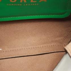 Pre Owned Furla Olive Green Leather Mini Gilda Tote