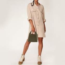 Pre Owned Furla Olive Green Leather Mini Gilda Tote