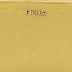 Pre Owned Furla Yellow Leather Zip Continental Wallet