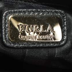 Pre Owned Furla Black Leather Julia Chain Tote