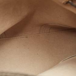 Pre Owned Furla Light Green Ostrich Embossed Leather Drawstring Bucket Bag