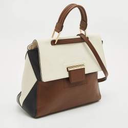 Pre Owned Furla Tricolor Leather Artesia Creta Top Handle Bag
