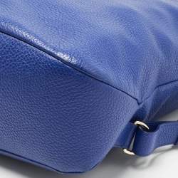 Pre Owned Furla Blue Leather Zipped Shoulder Bag