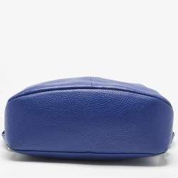 Pre Owned Furla Blue Leather Zipped Shoulder Bag