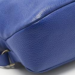 Pre Owned Furla Blue Leather Zipped Shoulder Bag